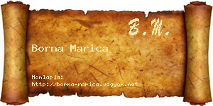 Borna Marica névjegykártya